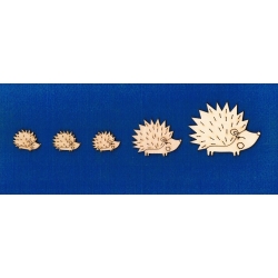 Jeże  rodzinka  / SKLEJKA #3mm / komplet 5szt /seria zwierzątka leśne / Jeż wys; od 2-6cm